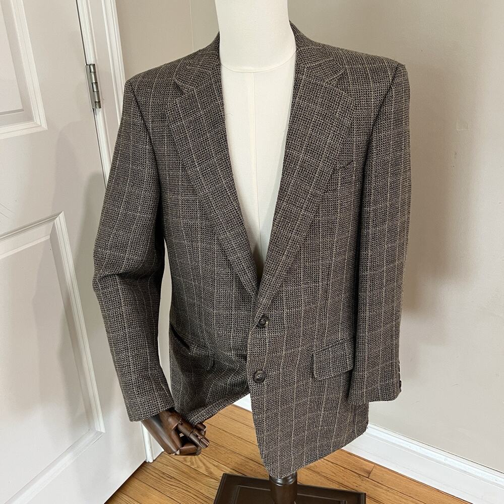 Ermenegildo Zegna SILK WOOL Blazer Size 40R (50 EU) Sport Coat Plaid